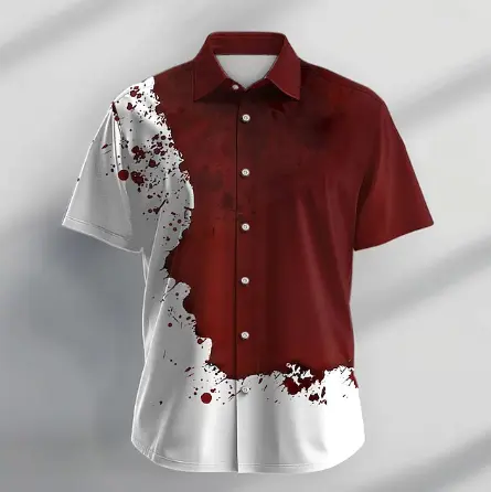 Men's Red Casual Shirt Holiday Shirt