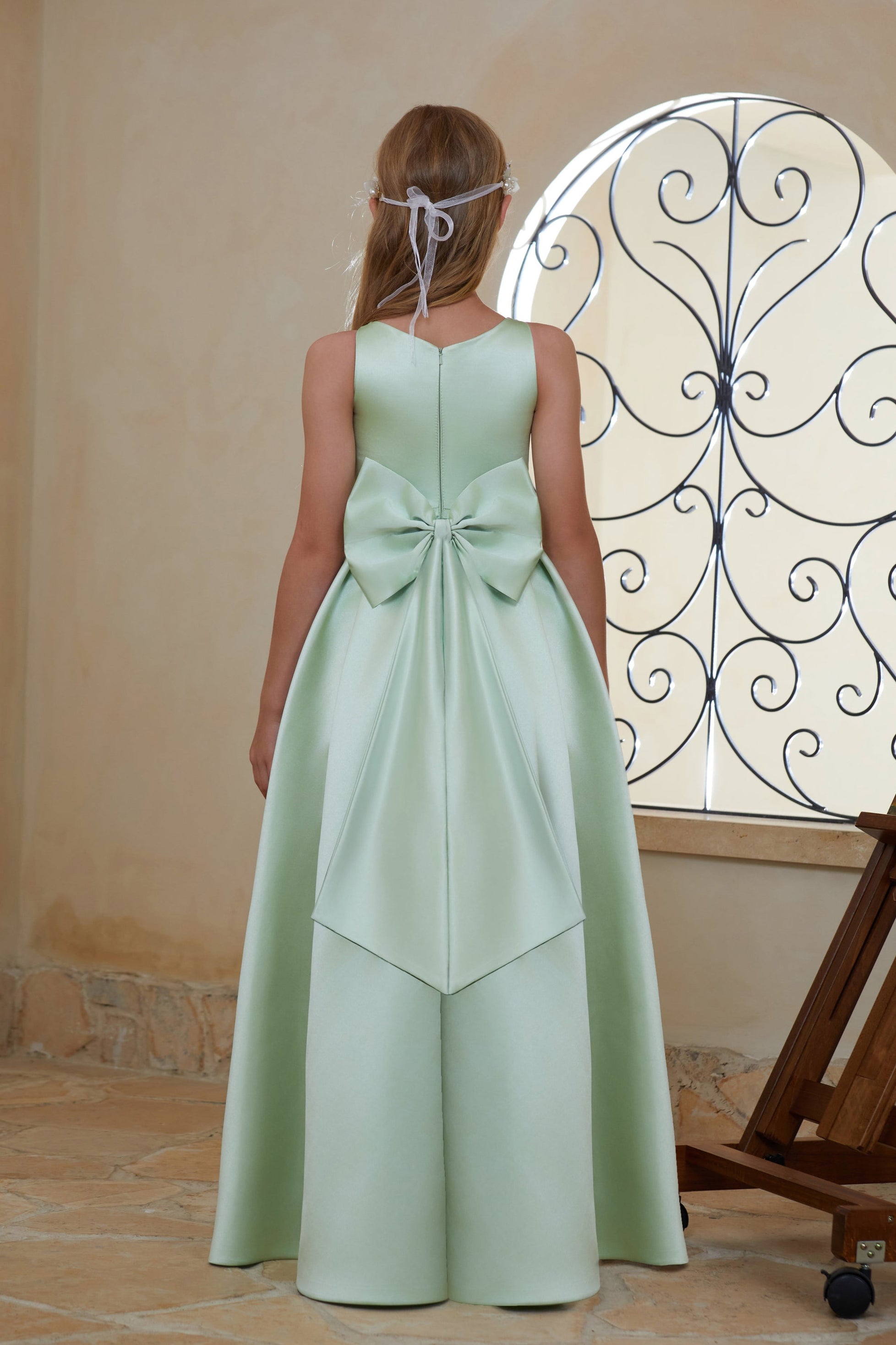 Gorgeous Satin Bows Flower Girl Gown Dress