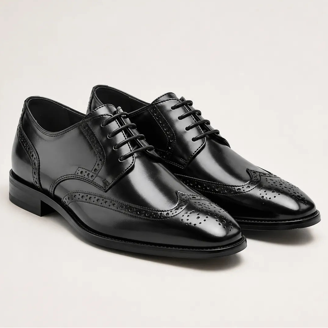 Men's Classic Wingtip Leather Oxford Shoes