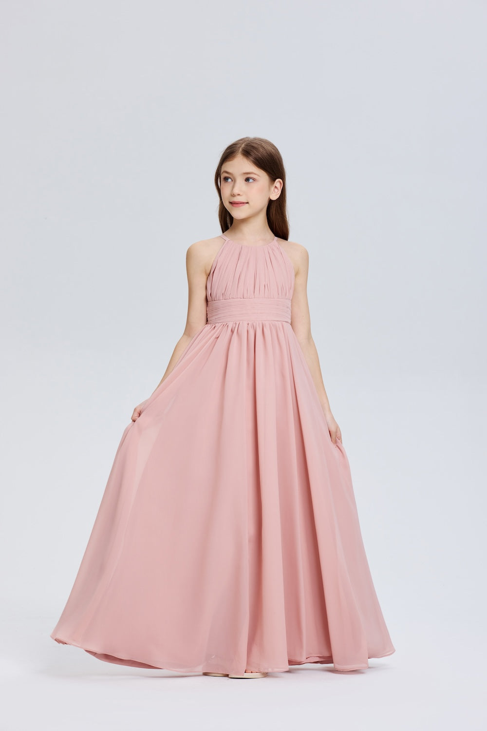 Stylish A-Line Halter Chiffon Flower Girl Dress