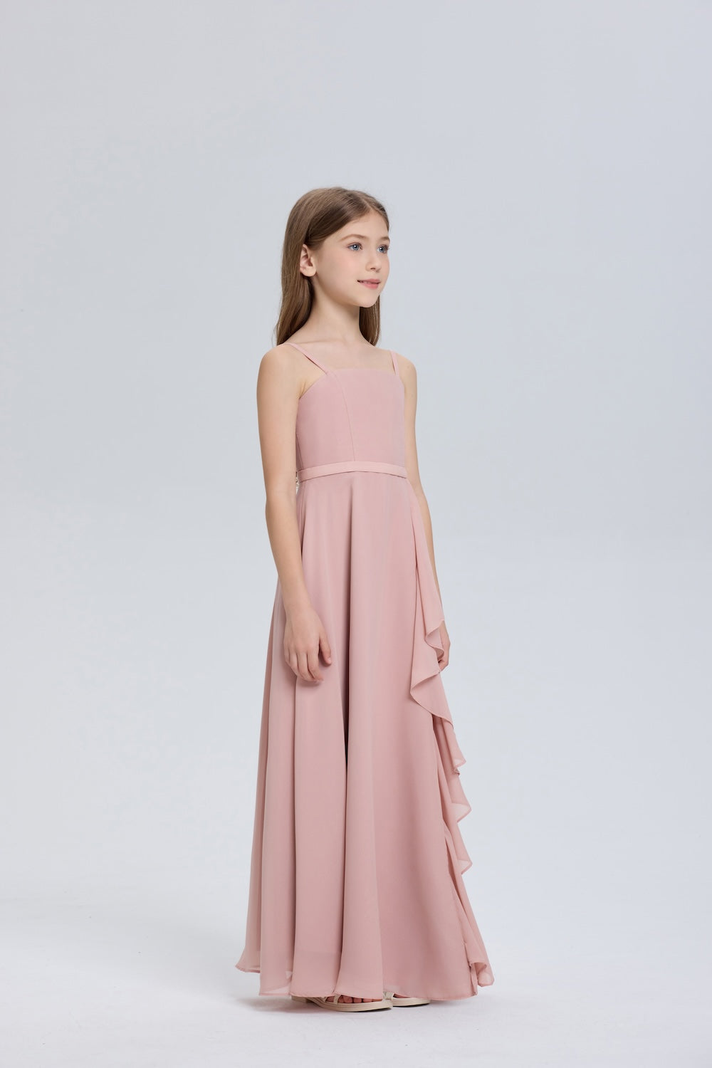 Charming Spaghetti Straps Chiffon Flower Girl Dress