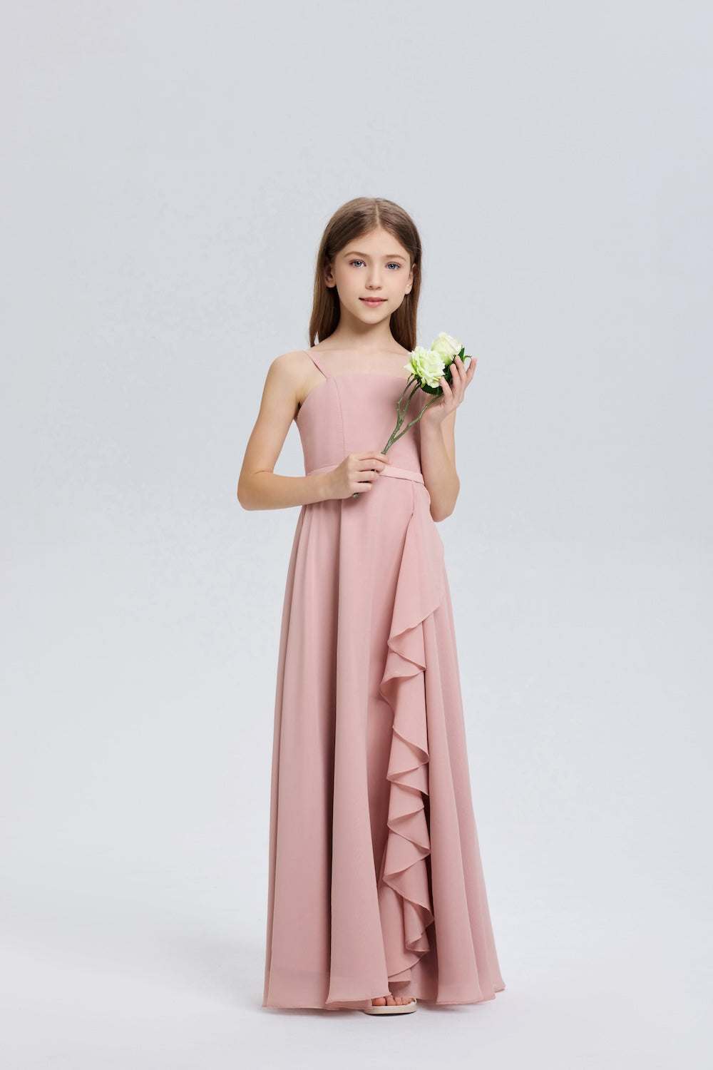 Charming Spaghetti Straps Chiffon Flower Girl Dress