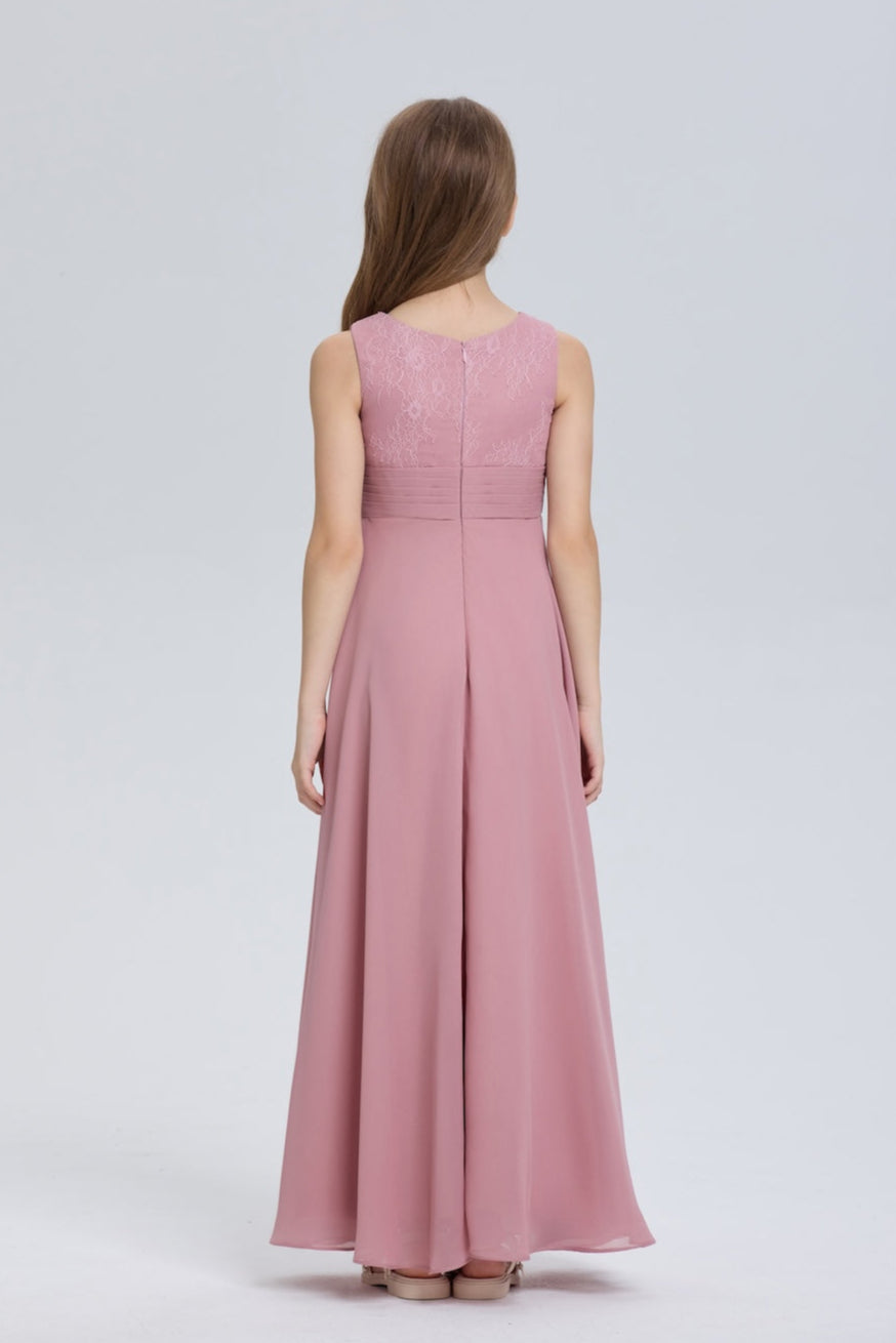 Elegant Sleeveless Chiffon Flower Girl Dress