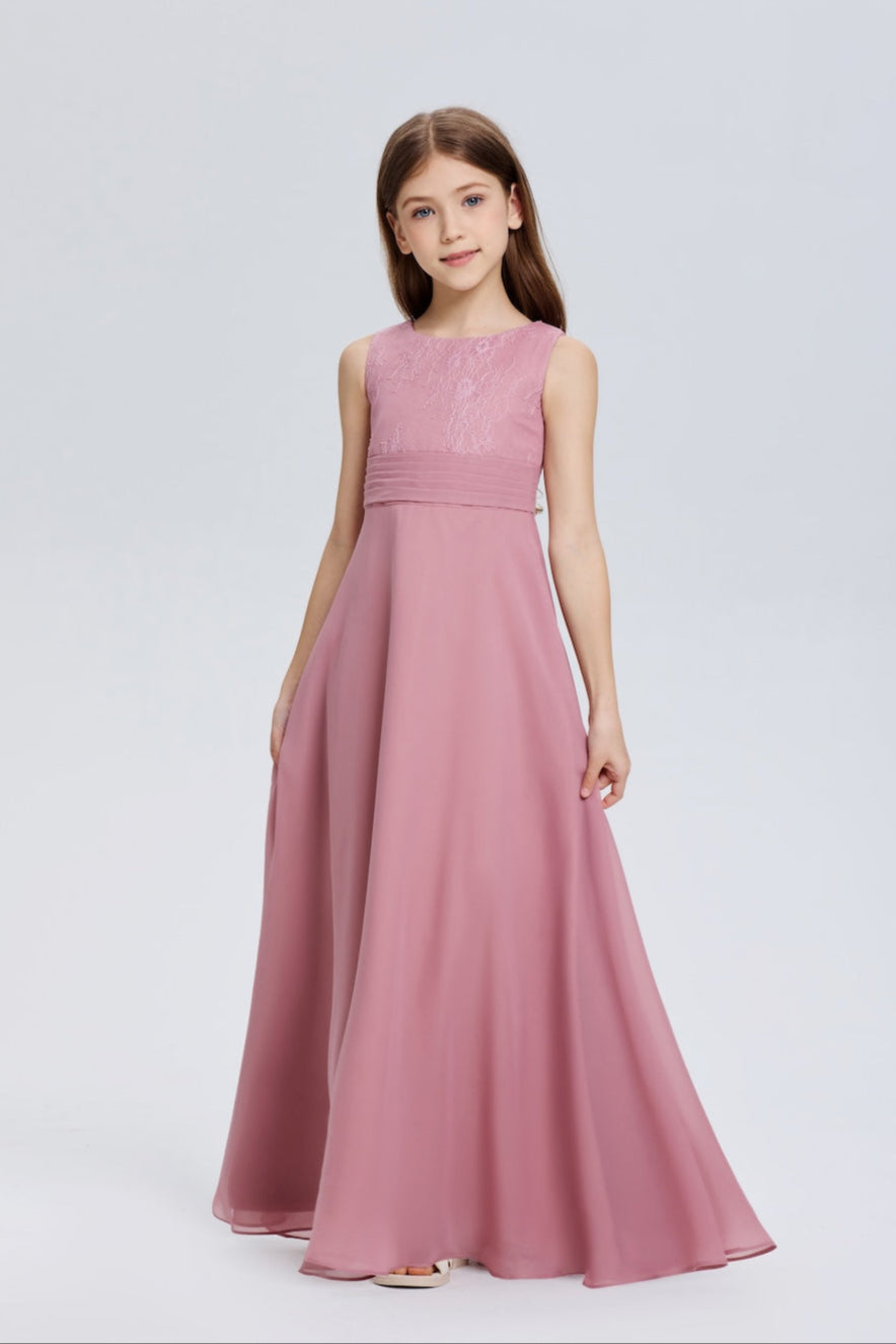 Elegant Sleeveless Chiffon Flower Girl Dress
