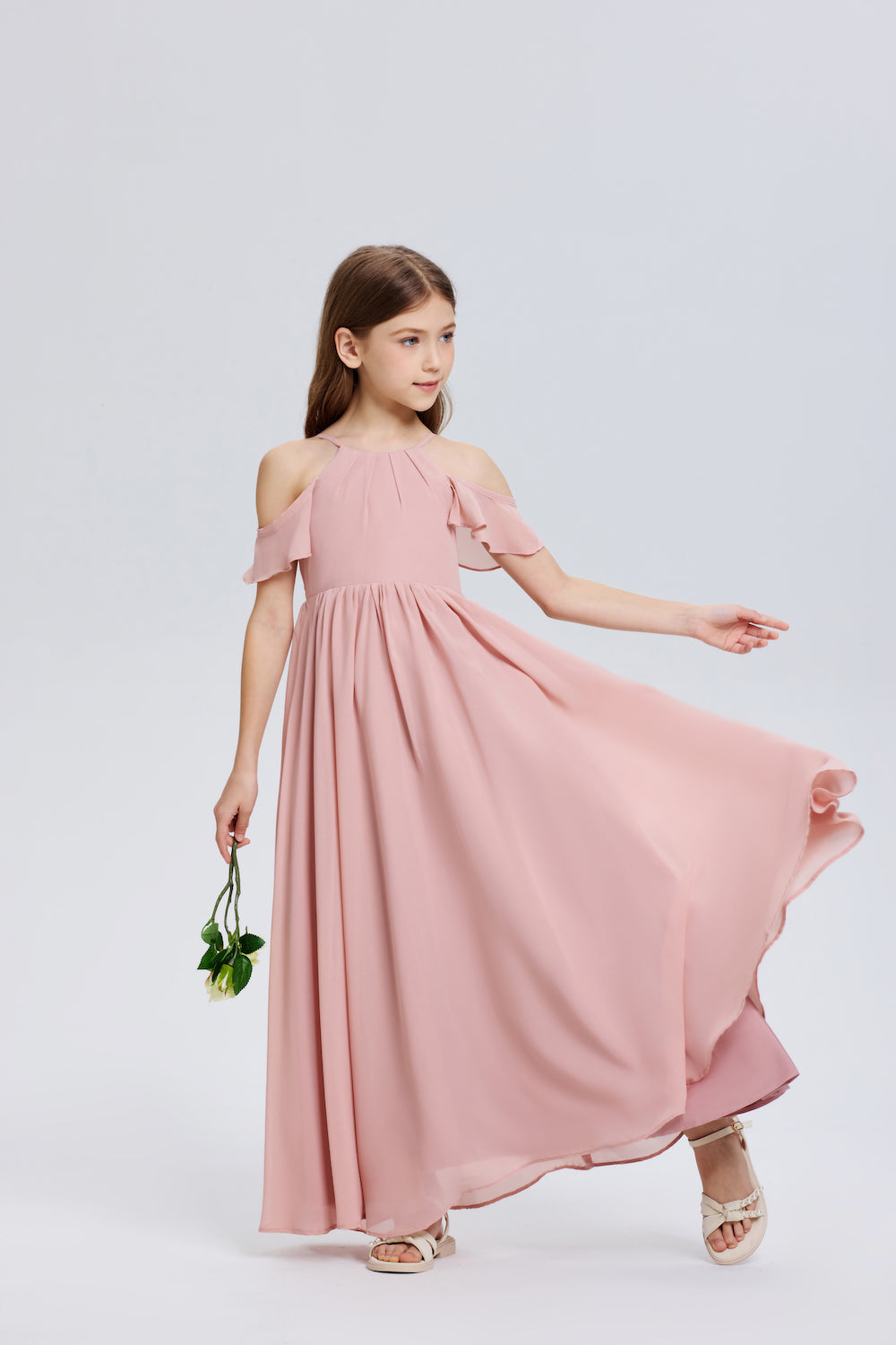 Pretty A-Line Off the Shoulder Chiffon Dress