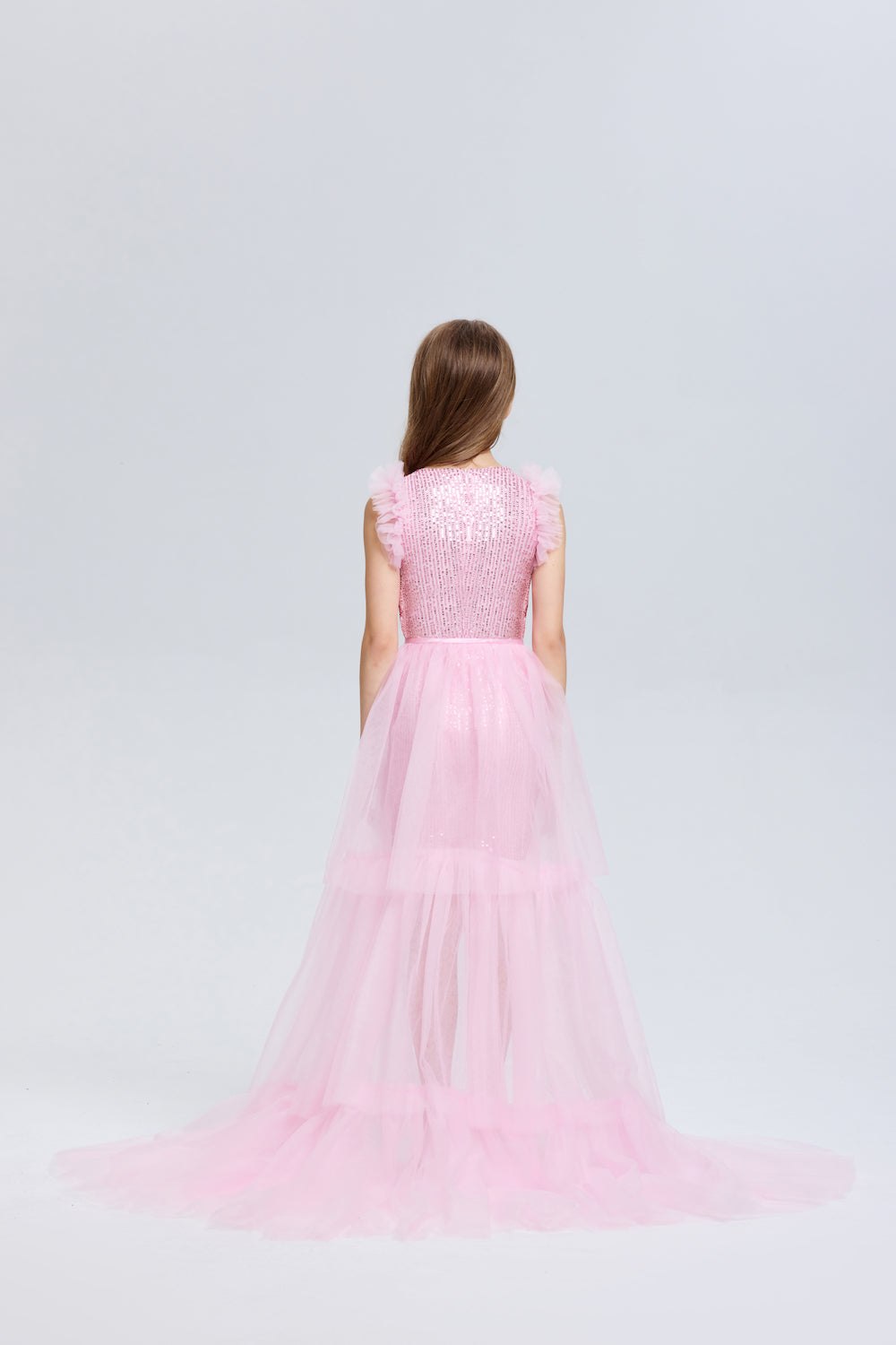 Sequined Sleeveless Fashion Flower Girl Dress