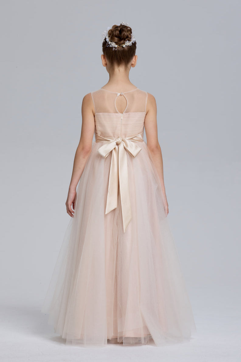Sea Glass A-Line Bow Tulle Dress