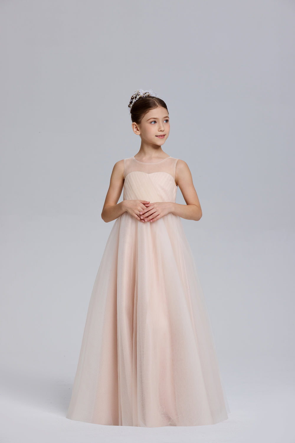 Sea Glass A-Line Bow Tulle Dress