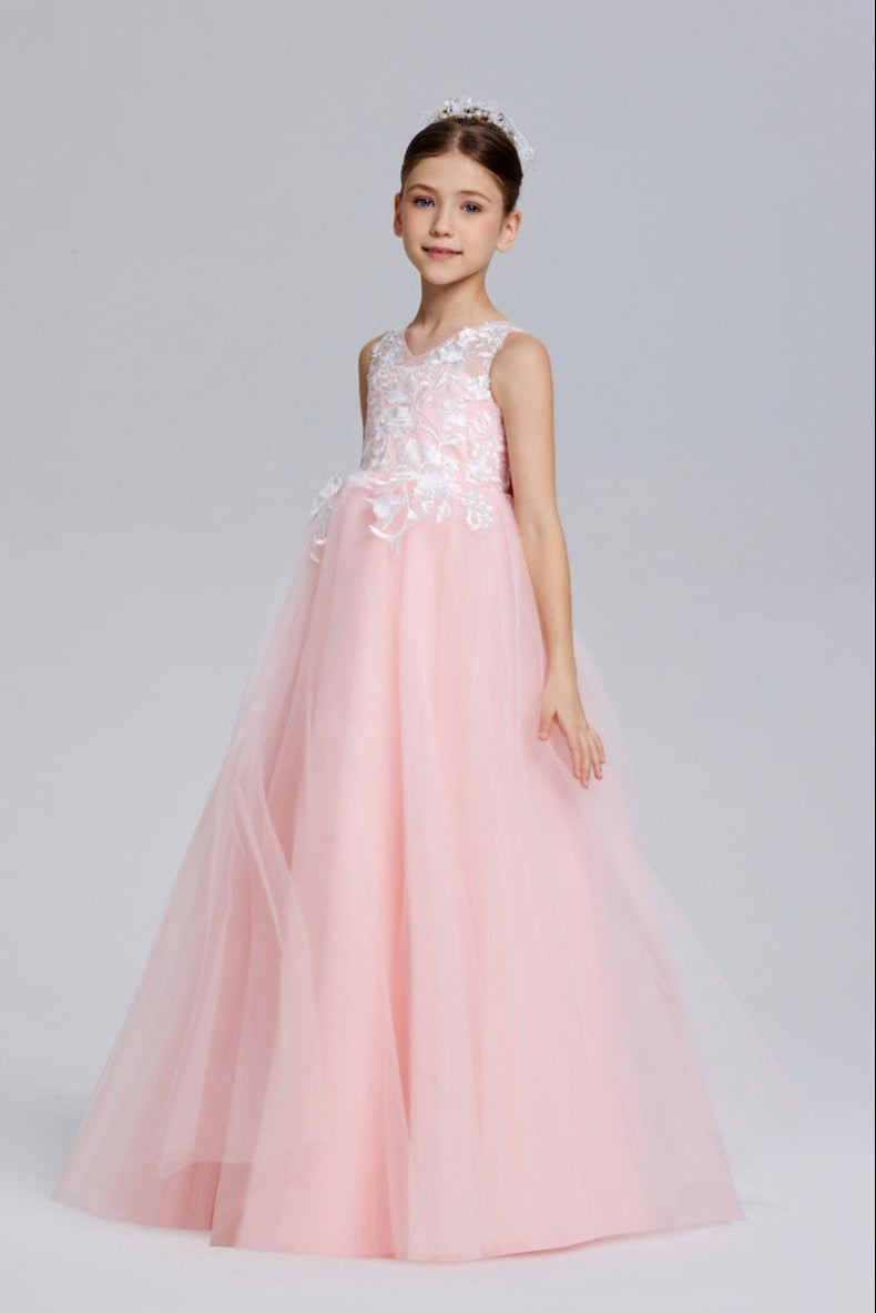 Popular Simple Design Strap A-line Tulle Flower Girl Dresses, FG011