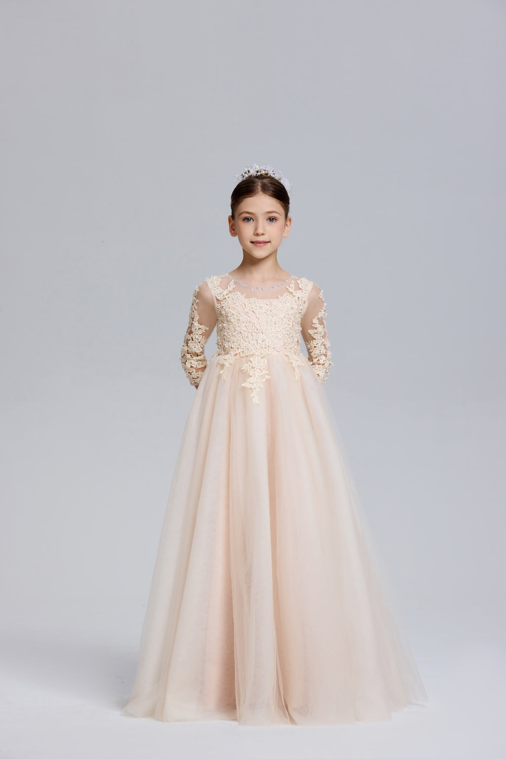 Elegant Princess A-Line Tulle Flower Girl Dress