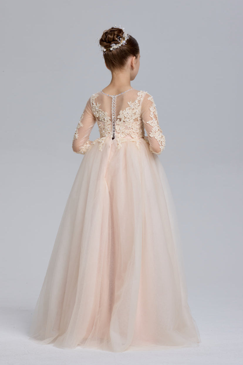 Elegant Princess A-Line Tulle Flower Girl Dress