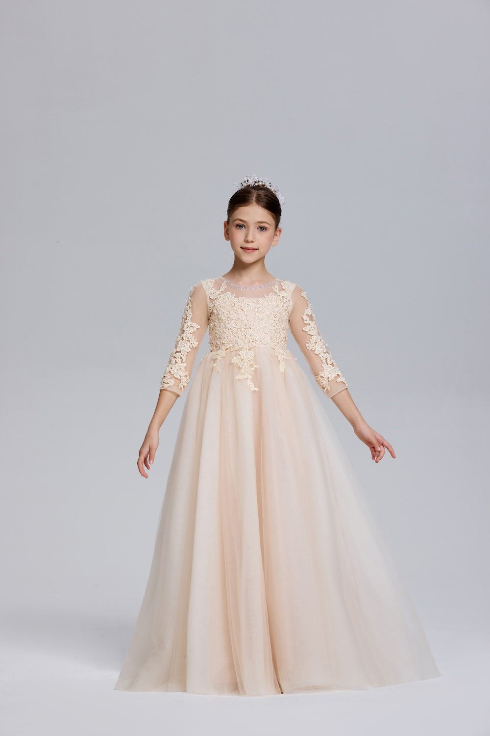 Elegant Princess A-Line Tulle Flower Girl Dress