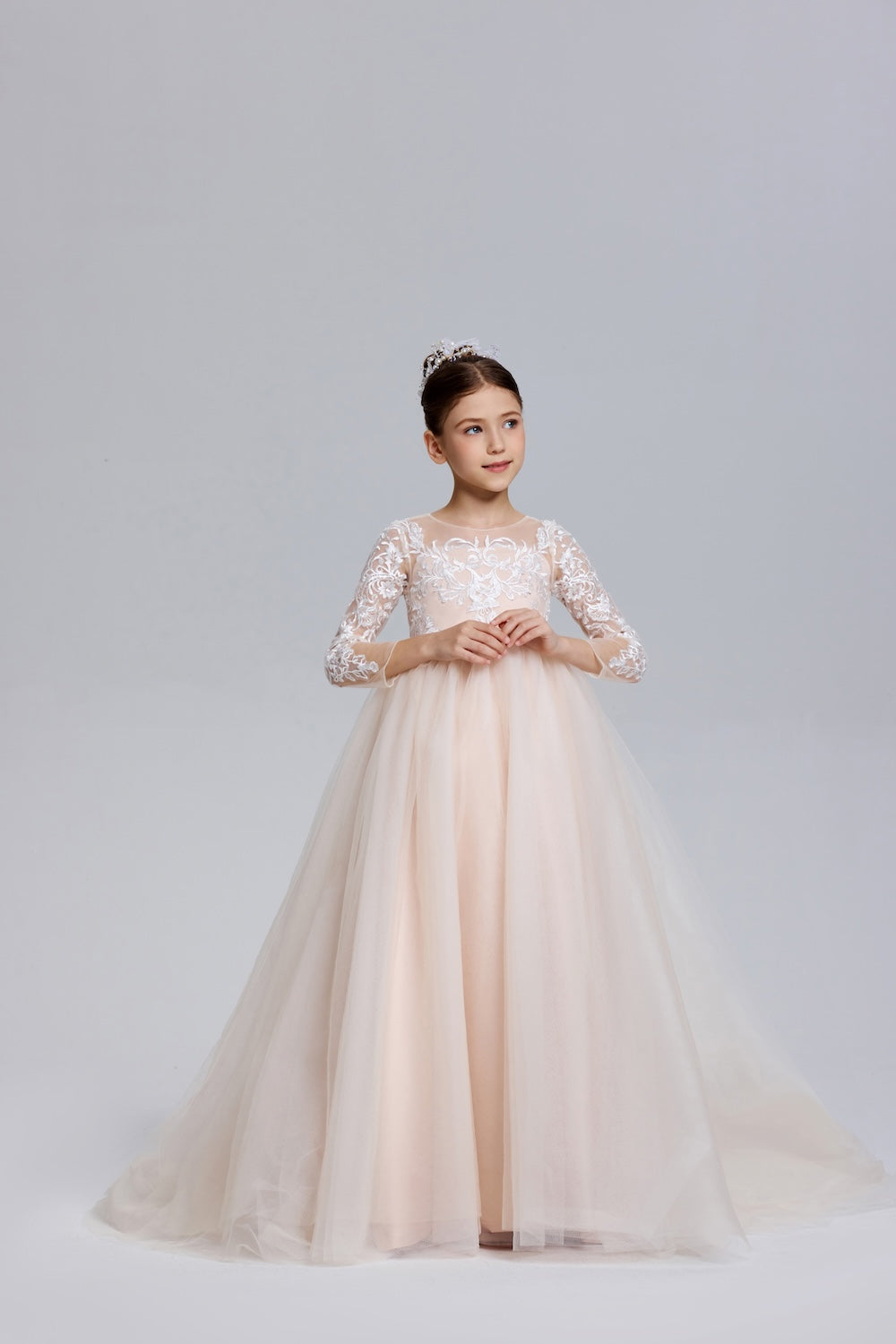 Romantic Bows A-Line Tulle Flower Girl Dress