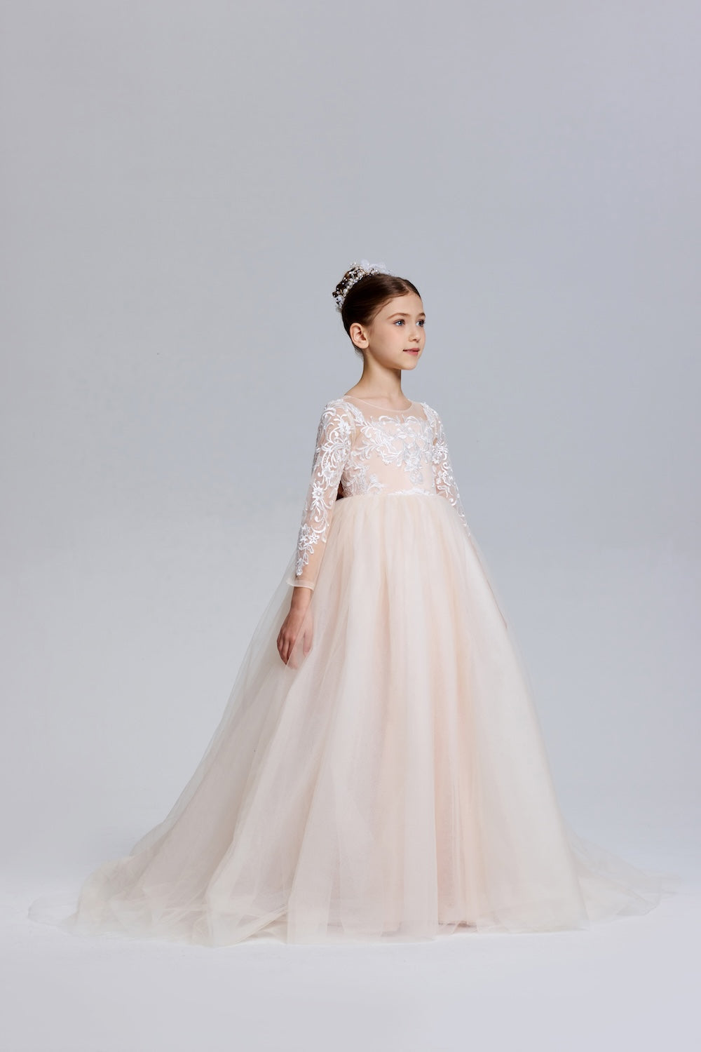 Romantic Bows A-Line Tulle Flower Girl Dress