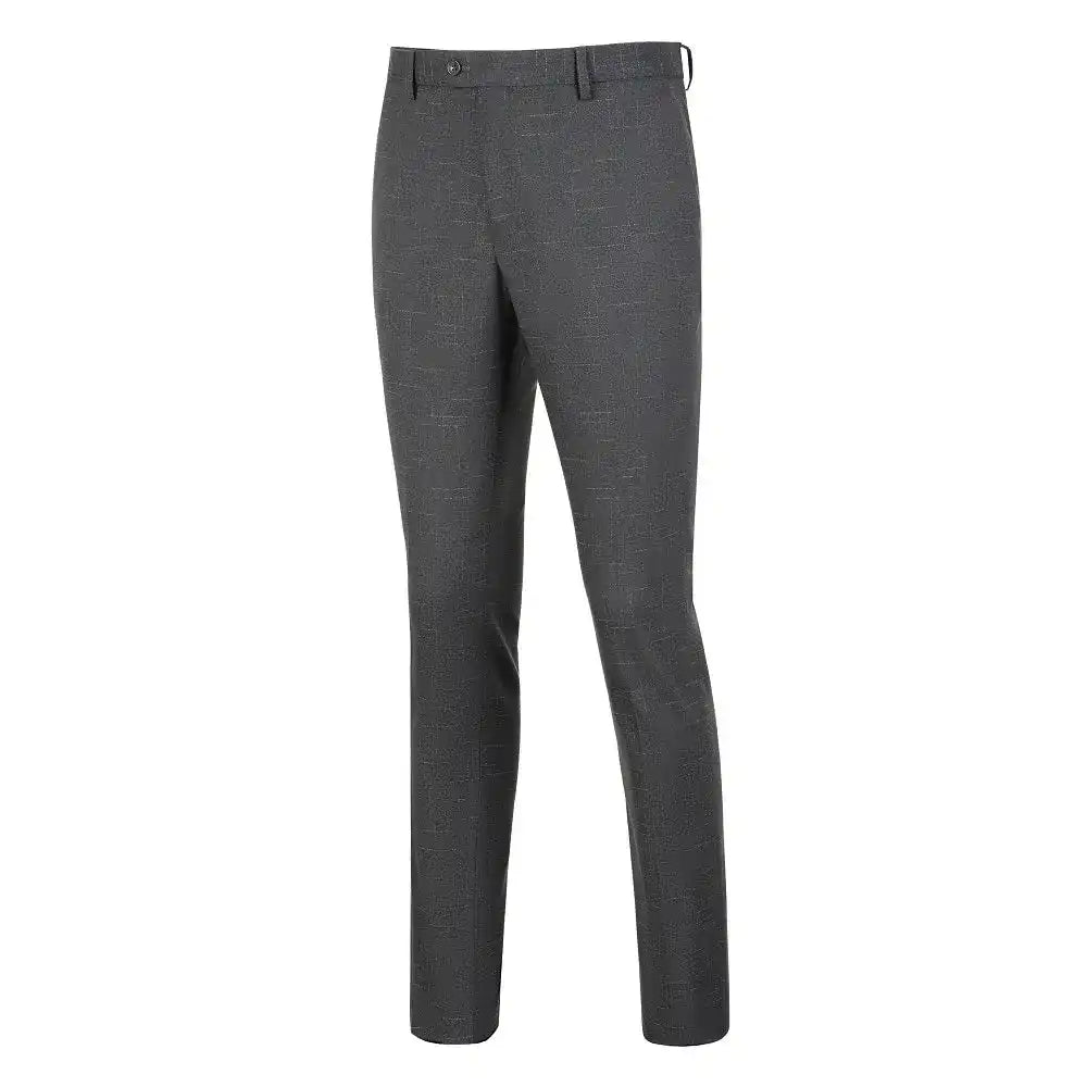 Tailored grey plaid trousers for men – slim fit formal pants