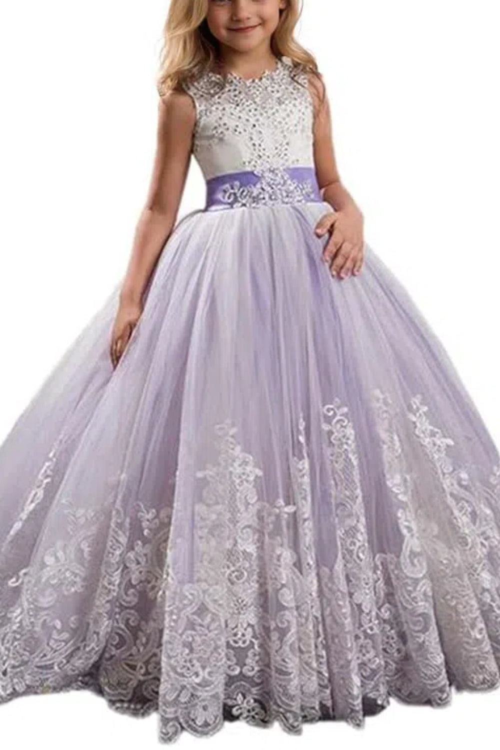 Princess Lilac Long Girls Pageant Dresses