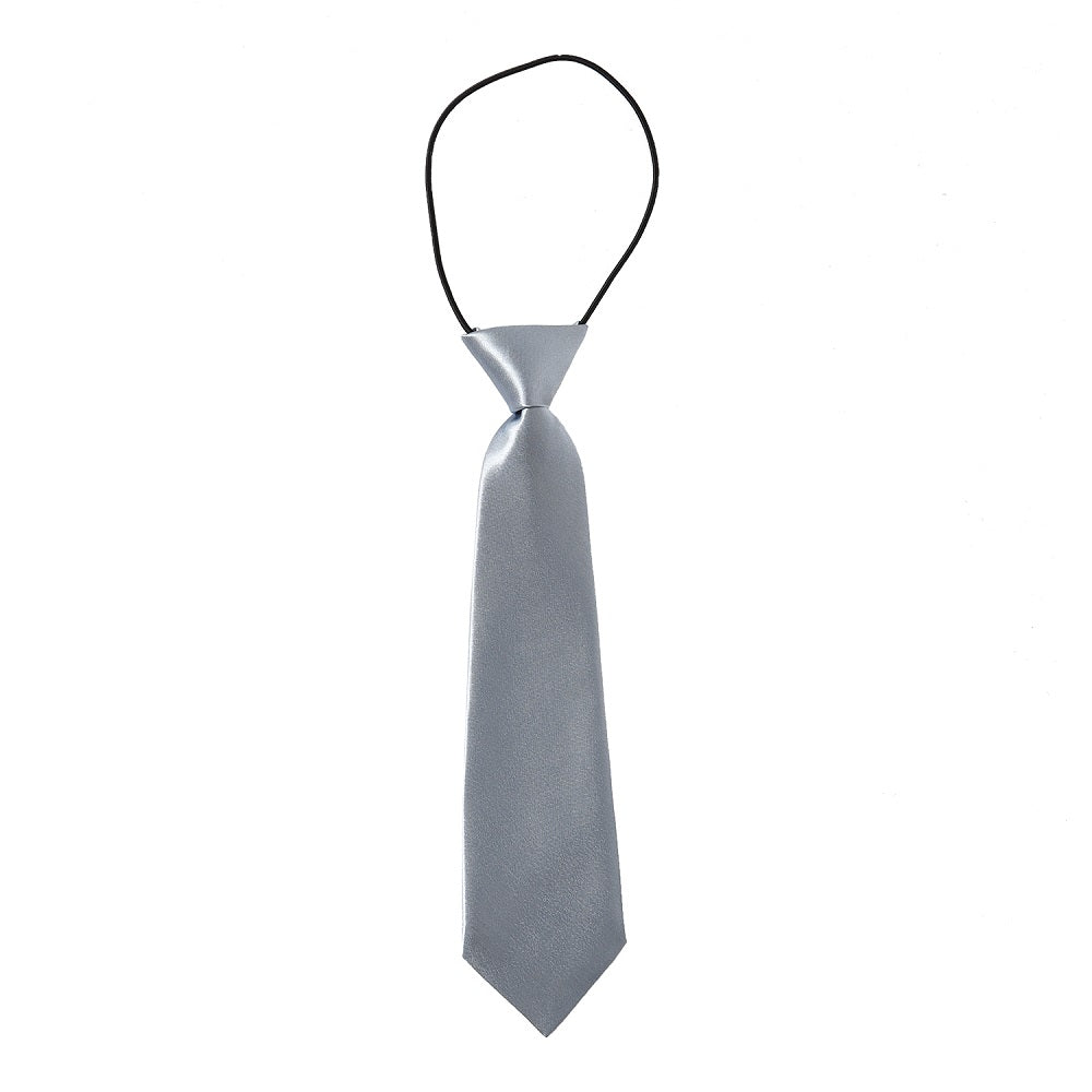 Boys Grey Tie | Pre-Tied Adjustable School Necktie for Uniforms & Graduation
