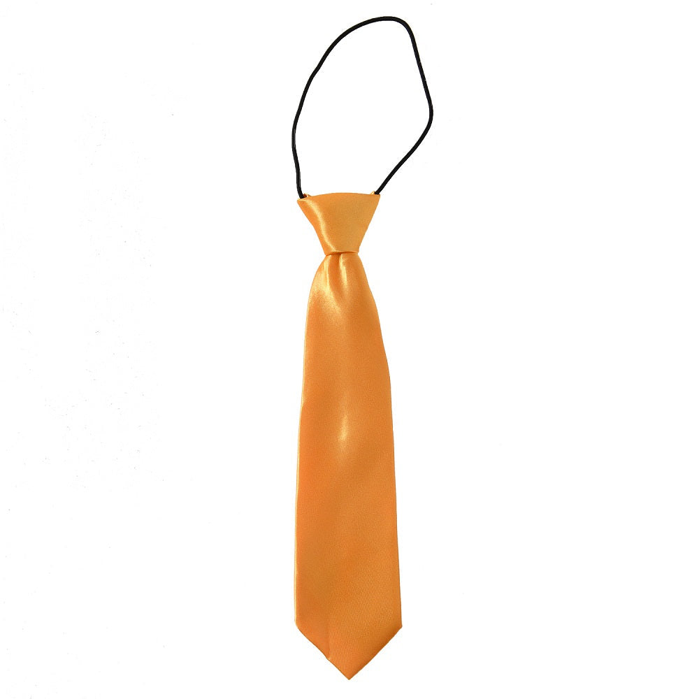 Boys Orange Tie | Pre-Tied Clip-On Necktie for School, Parties & Costumes