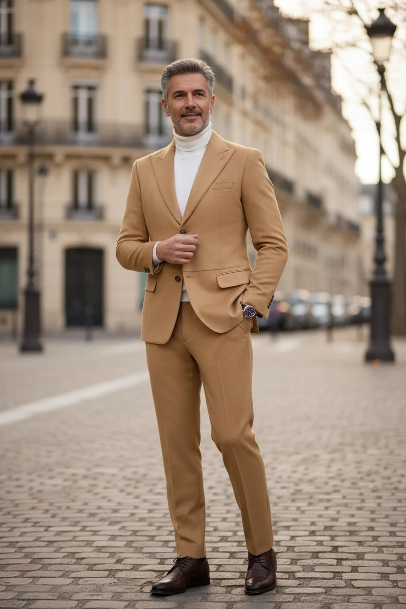 Men's Luxury Suede Touch 2 Piece Suits