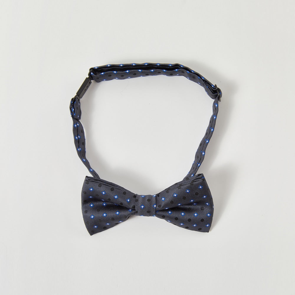 Boys Gray Polka Dot Bow Tie | Pre-Tied Adjustable Clip-On for Formal Events & Parties