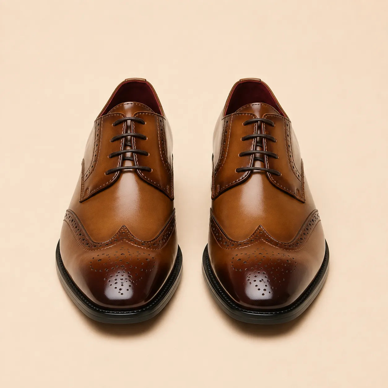 Men's Classic Wingtip Leather Oxford Shoes