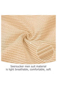 Load image into Gallery viewer, Close-up of orange-and-white seersucker fabric texture with soft, breathable stripes for comfort.