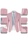 Load image into Gallery viewer, Red-and-white seersucker blazer showcasing pockets, lapels, and its breathable fabric texture.