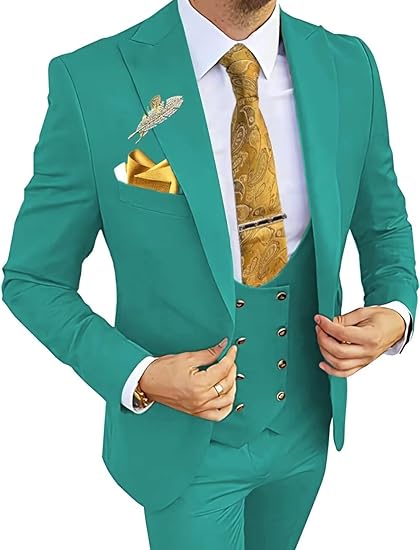 Turquorise tuxedo suit – slim fit 3 piece formal outfit for men