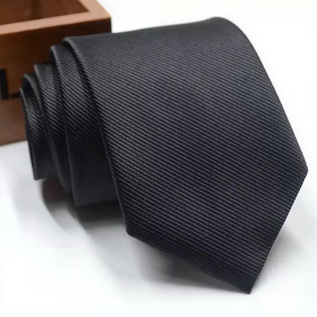 Black silk tie for men formal accessory for business events