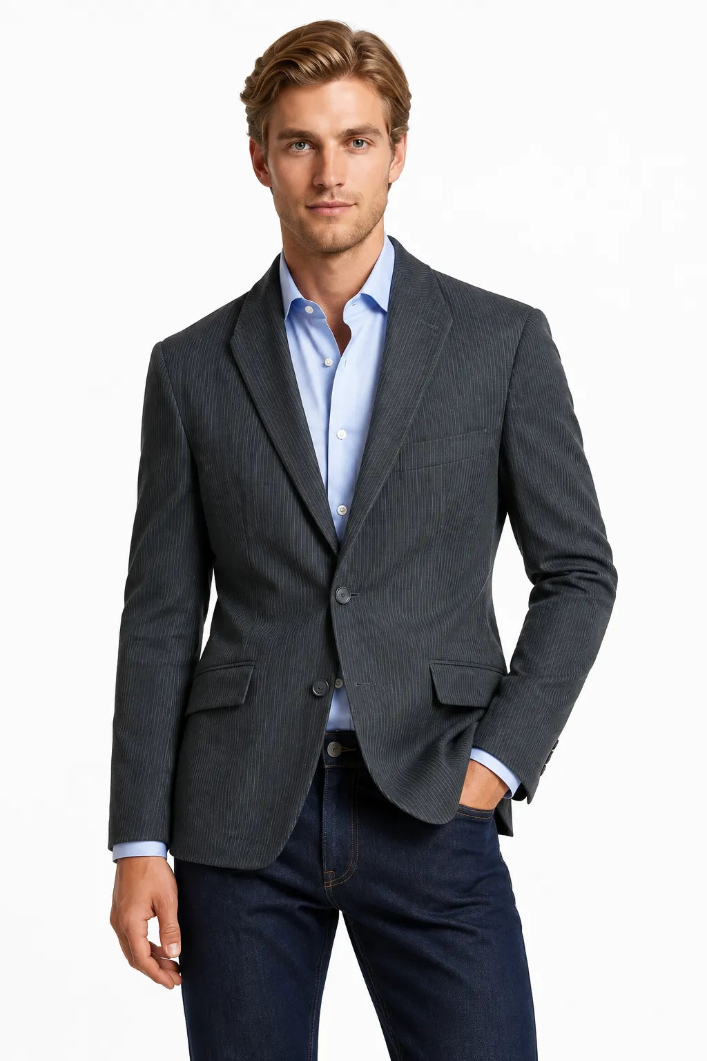 Men's Corduroy Notch Lapel 2 Piece Suit