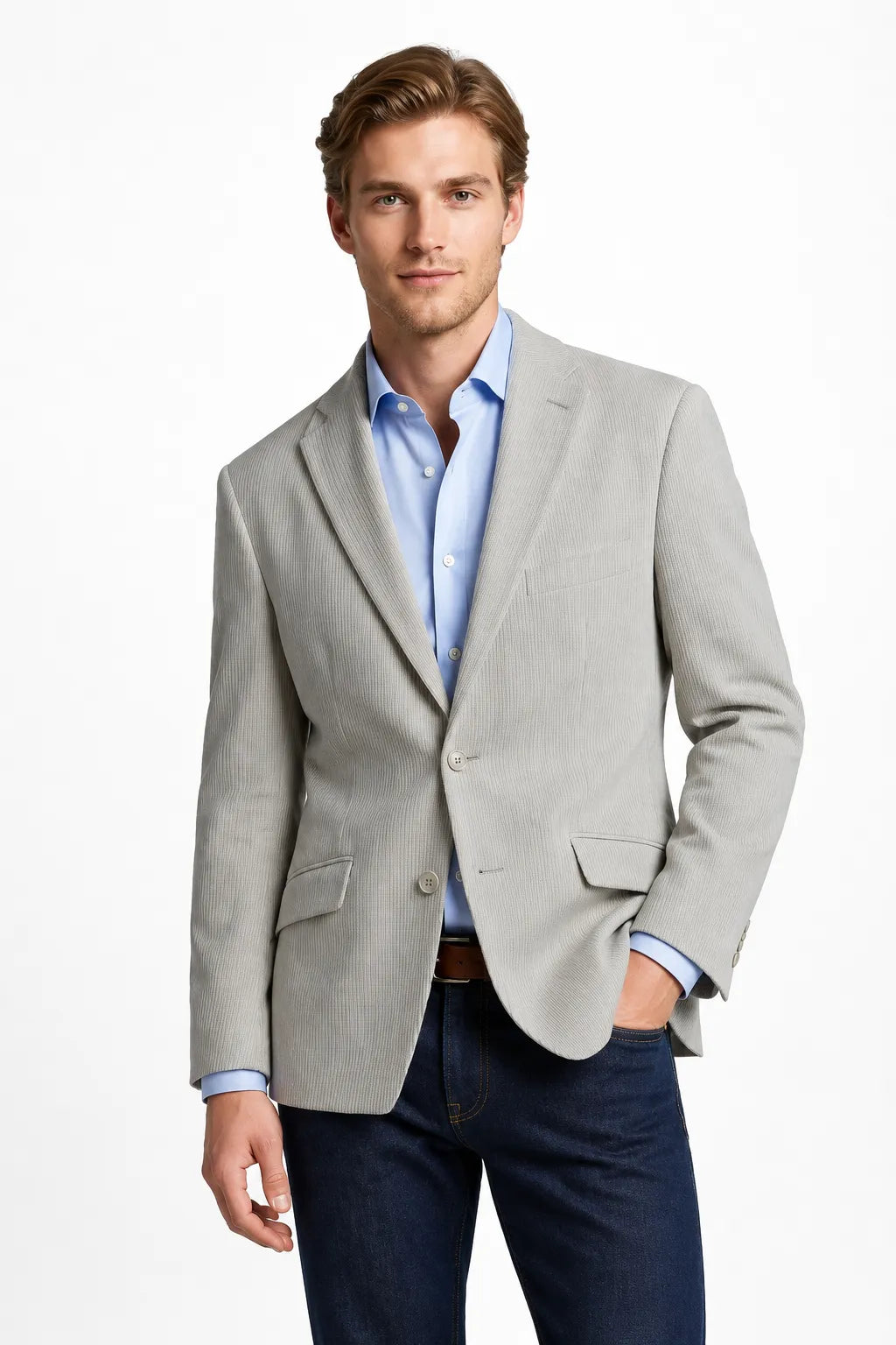 Men's Corduroy Notch Lapel 2 Piece Suit
