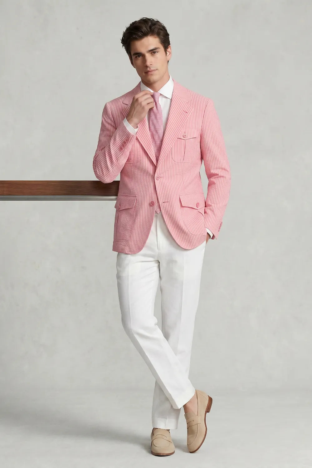 Men's Modern Seersucker 2 Piece Suit