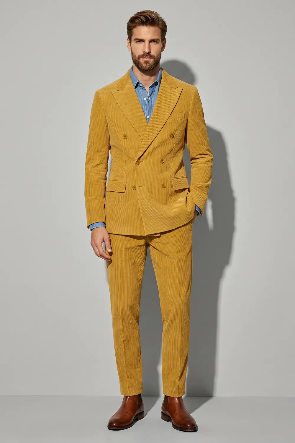 Men's Vintage Corduroy 2 Piece Suit