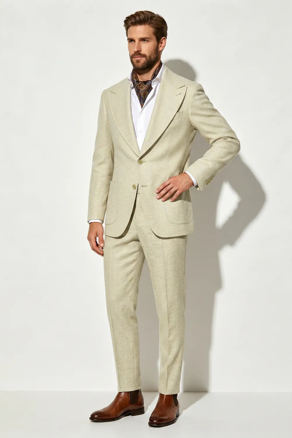 Men's Summer Linen Blend 2 Piece Suit