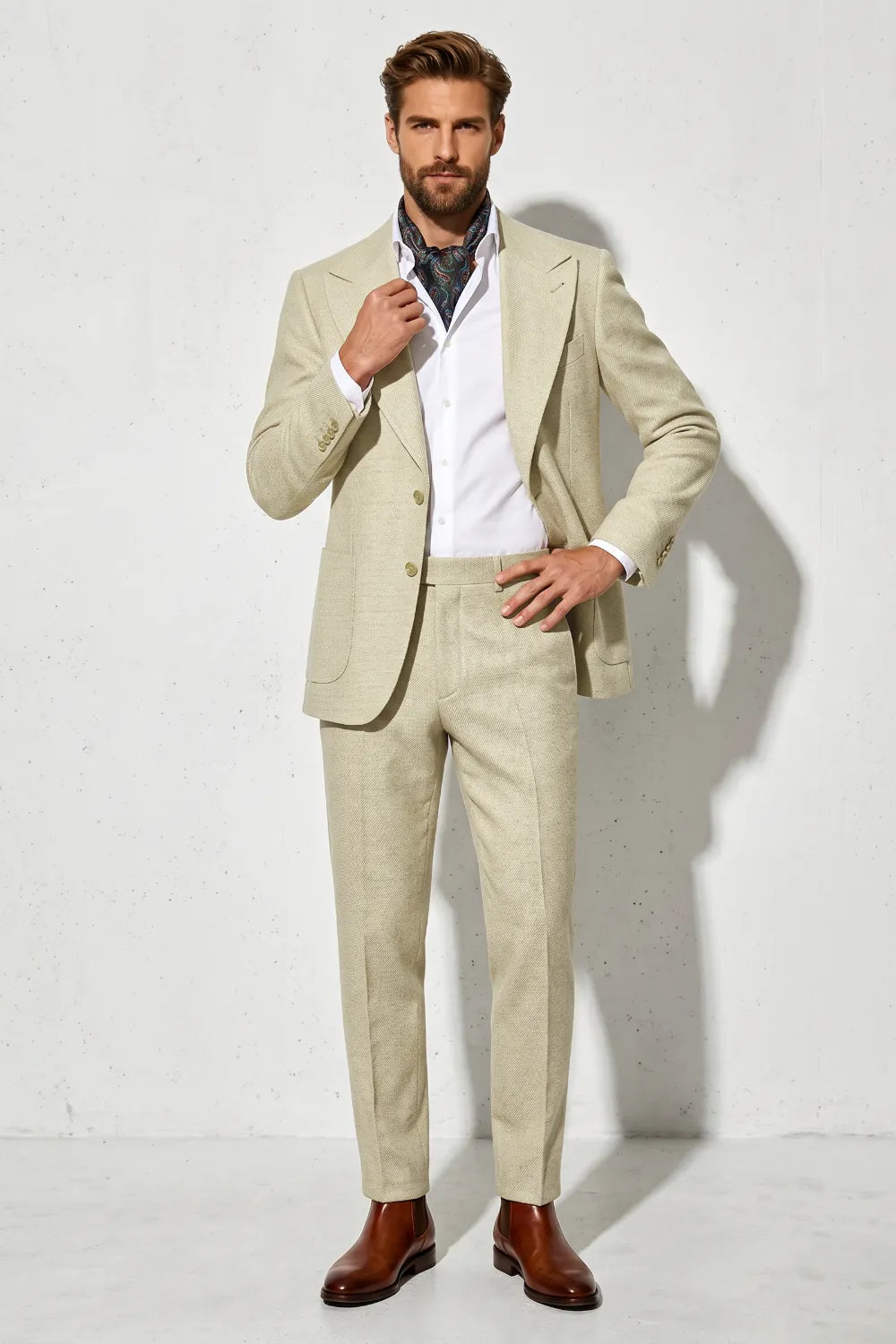 Men's Summer Linen Blend 2 Piece Suit