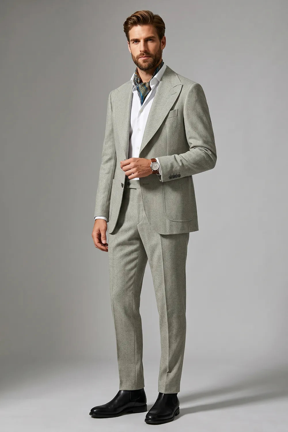 Men's Summer Linen Blend 2 Piece Suit