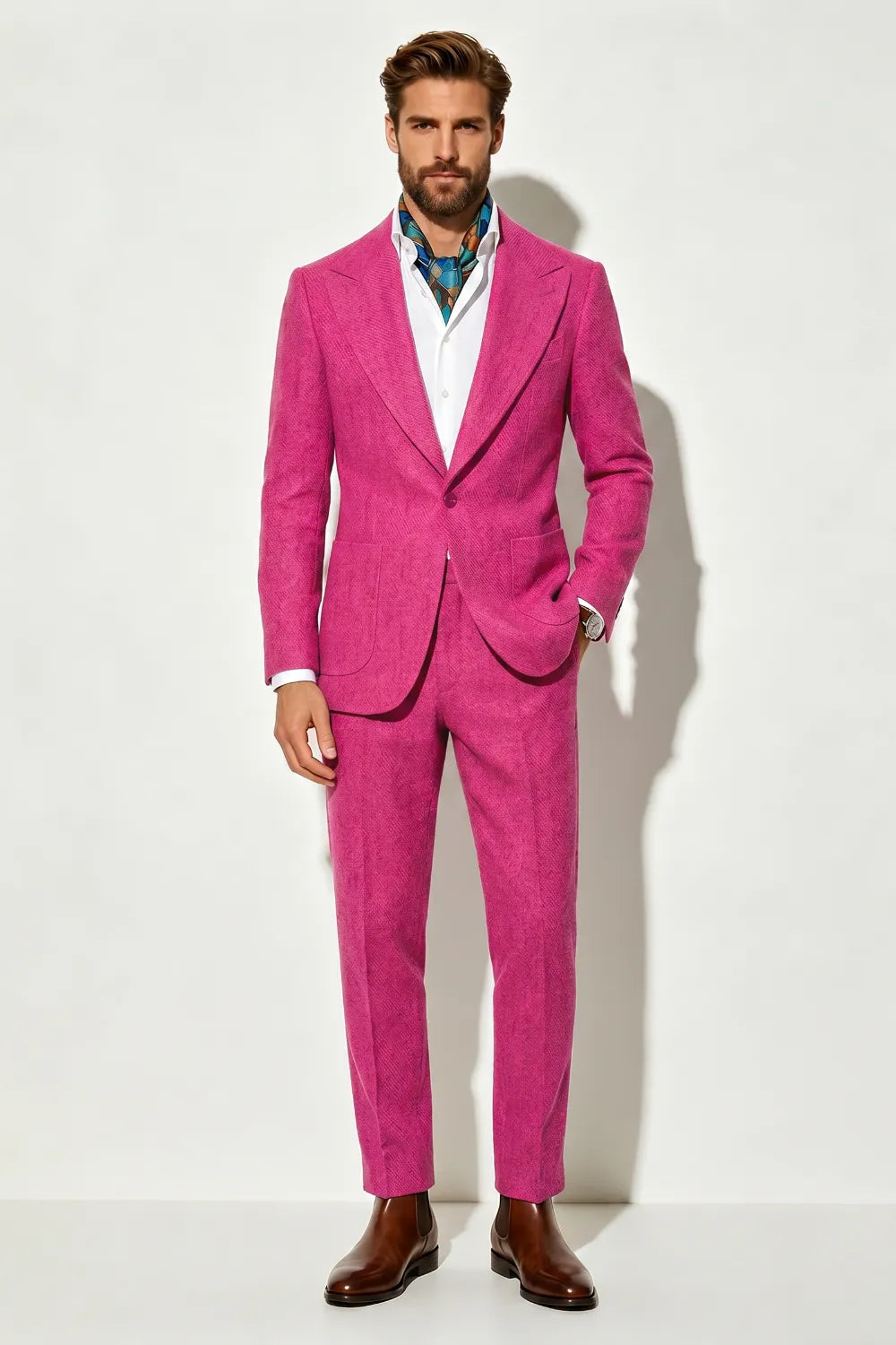 Men's Summer Linen Blend 2 Piece Suit