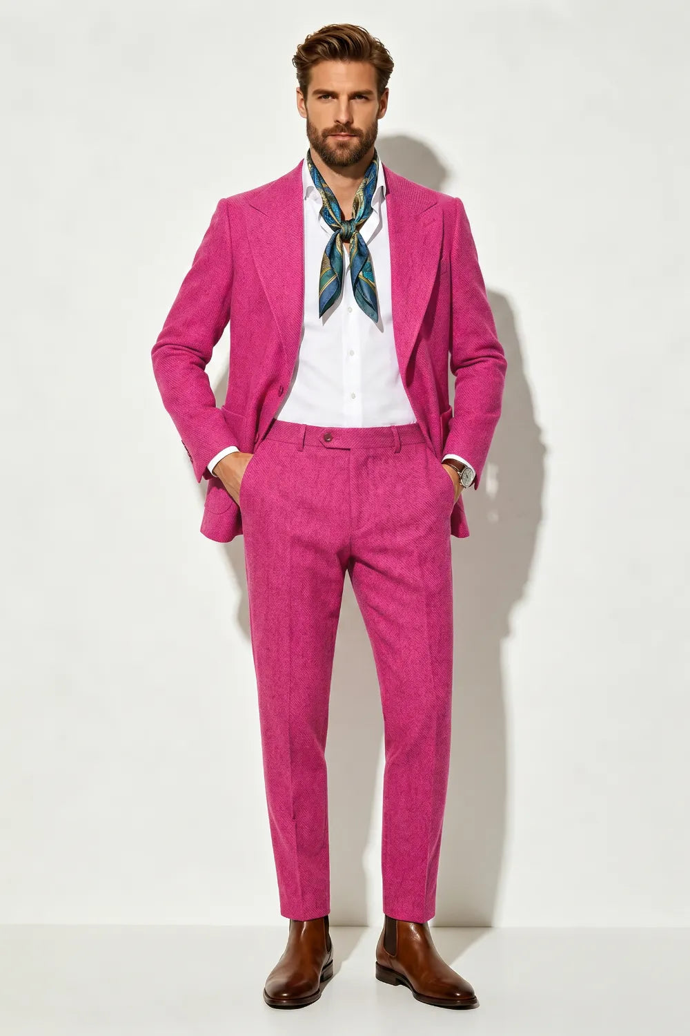 Men's Summer Linen Blend 2 Piece Suit