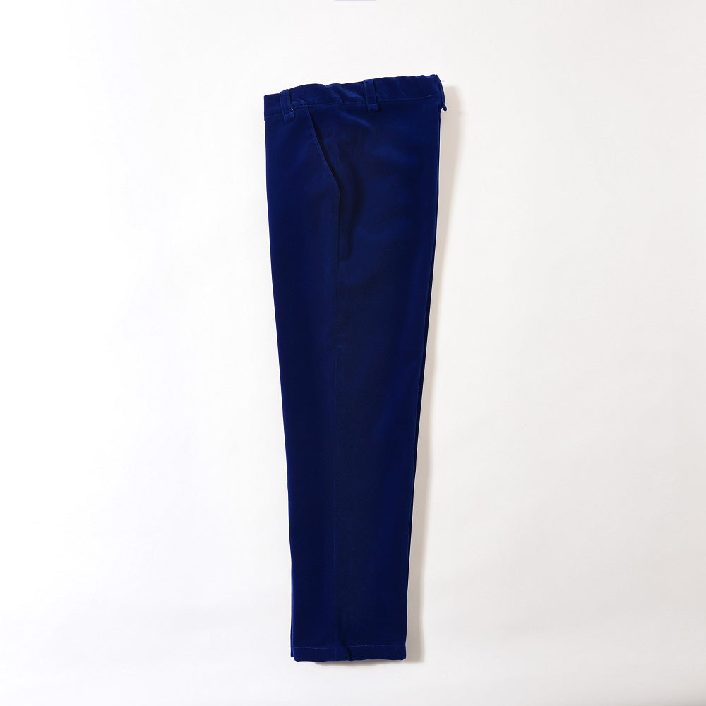 Royal blue velvet boy's formal trousers – slim fit pants for suit set with clean tailoring and side pockets