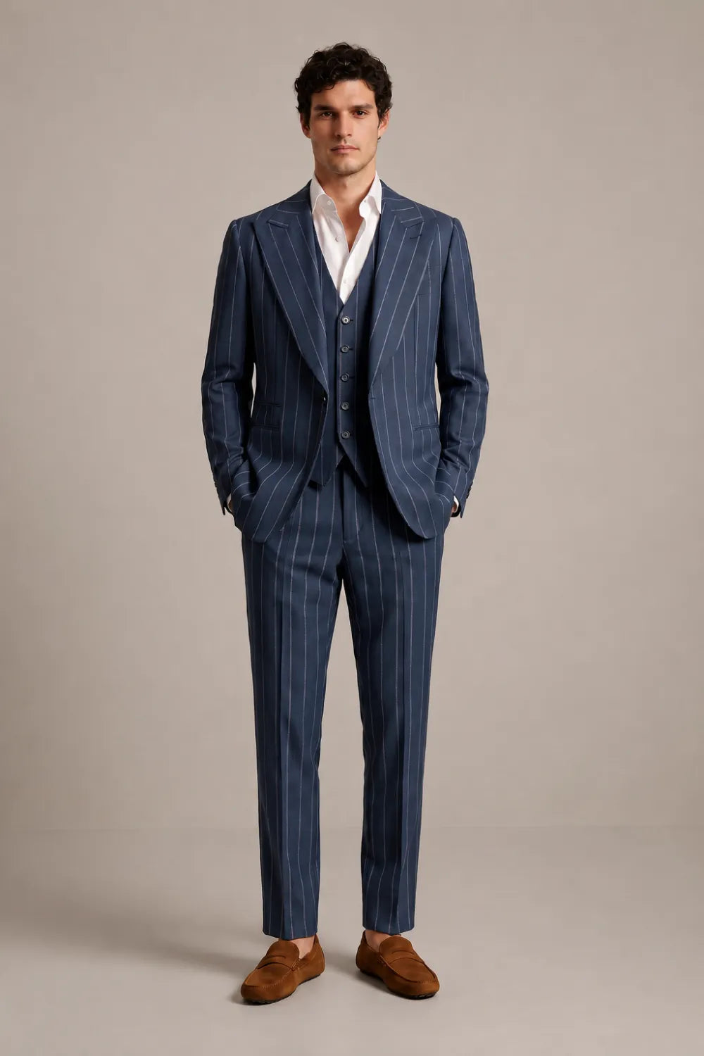 Costume 2 pièces homme coupe ajustée, croisé
