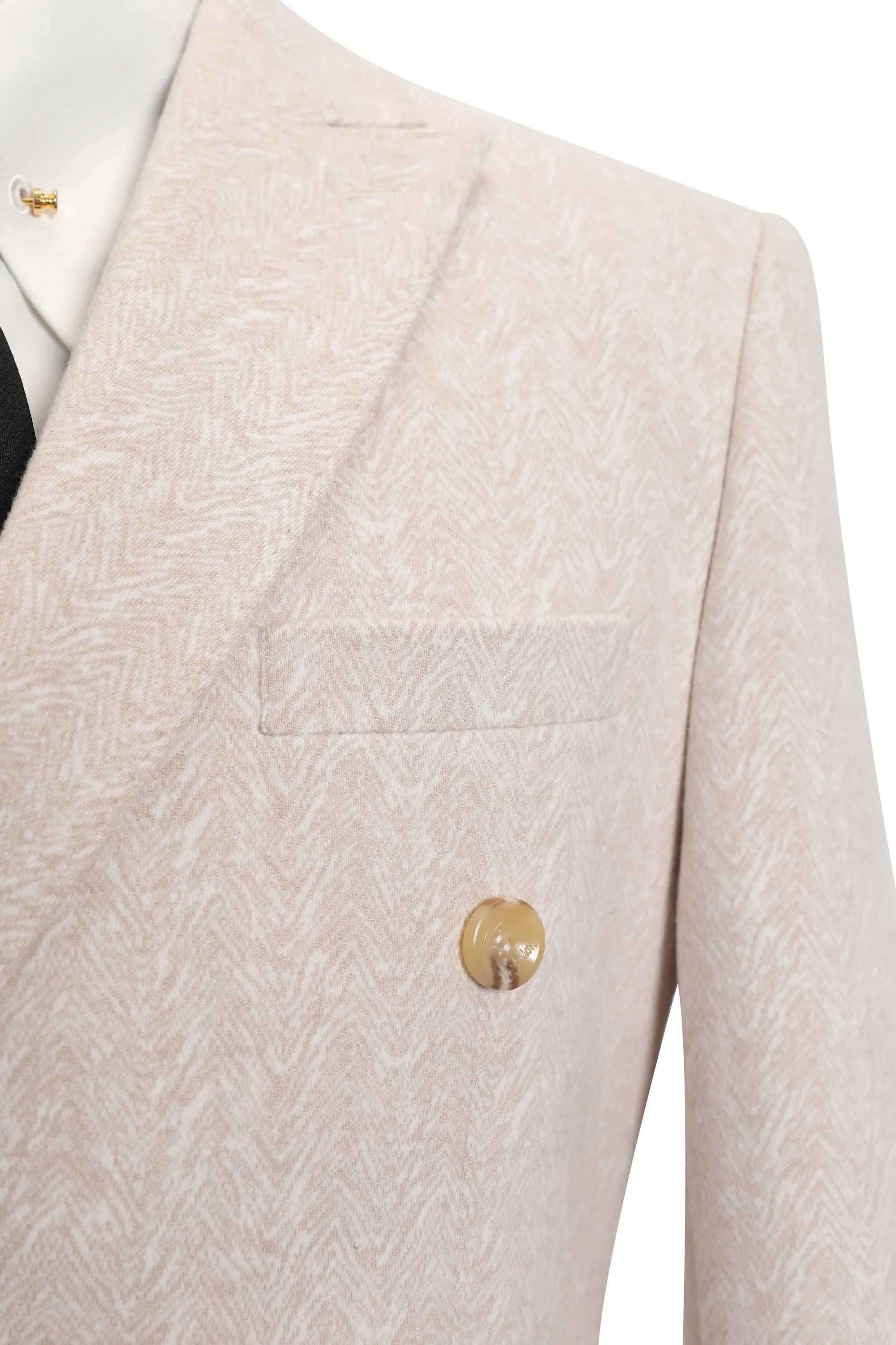 Men's Beige Peak Lapel 2 Piece Suits