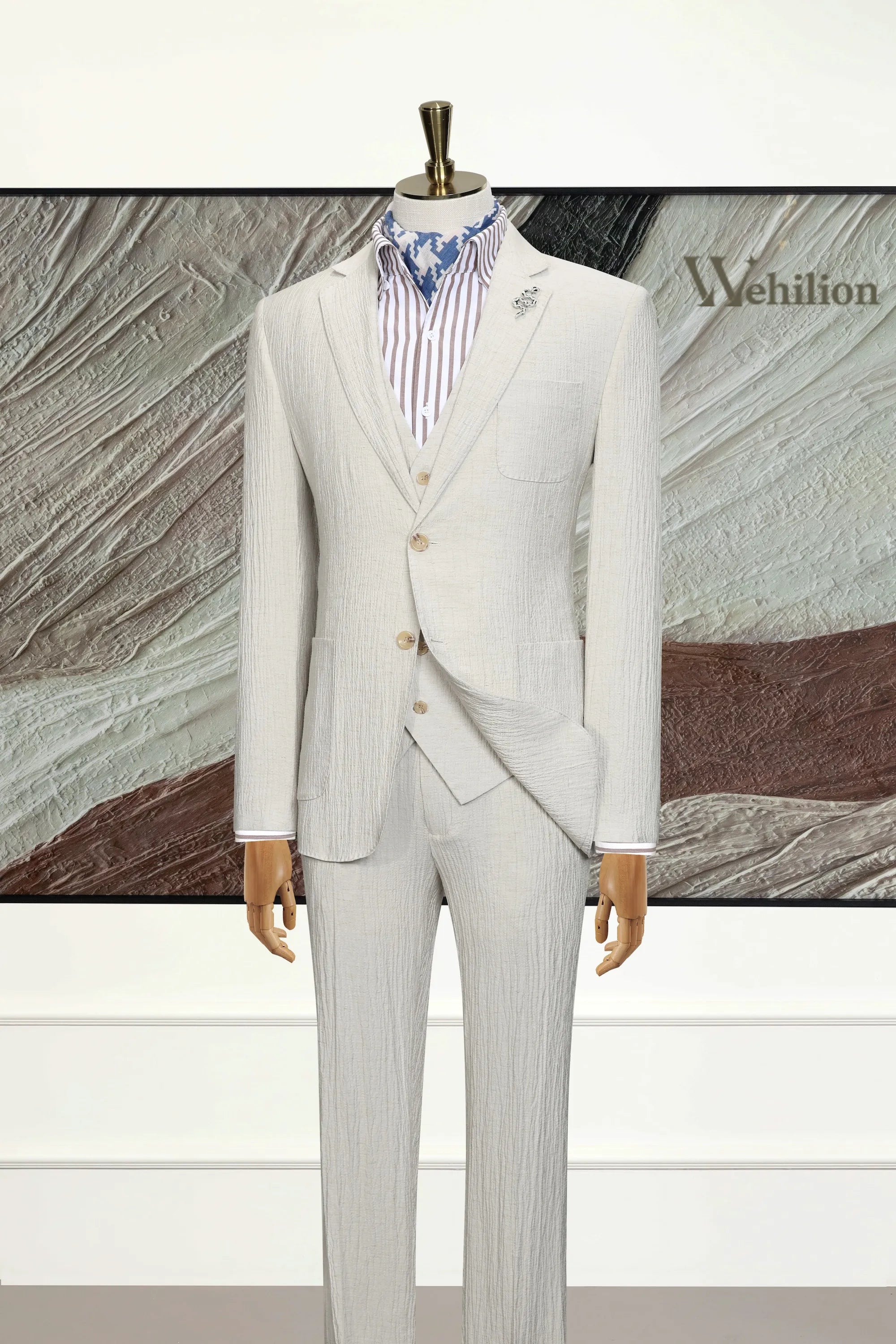 Men's Summer Linen 3 Piece Suits