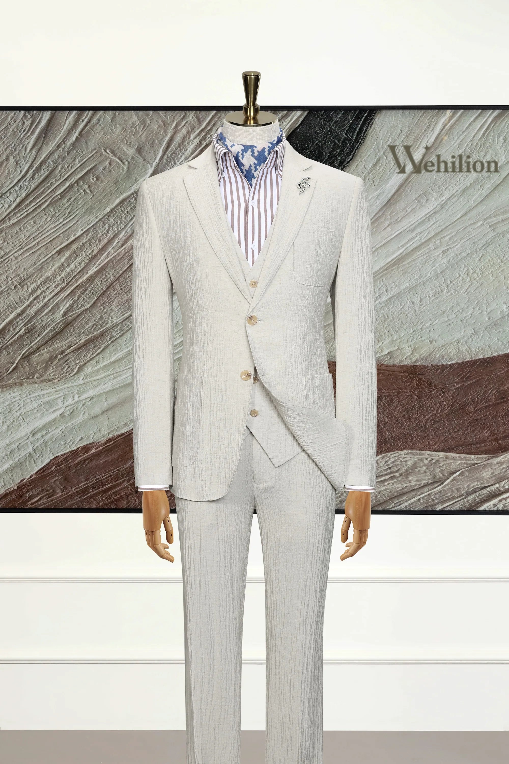 Men's Summer Linen 3 Piece Suits