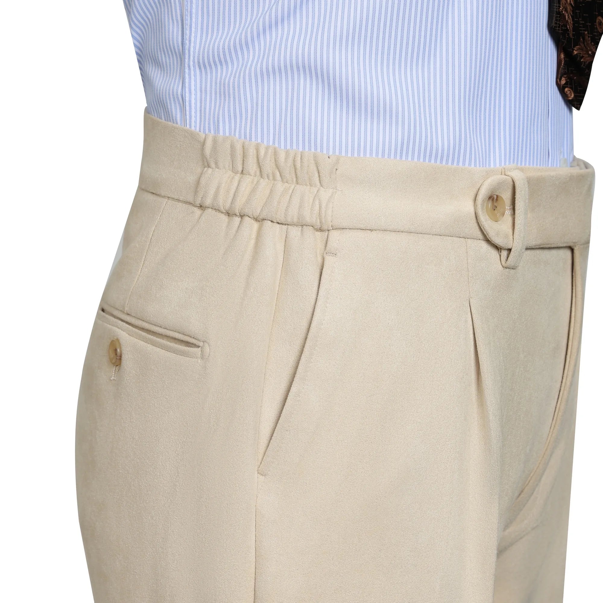 Men's Beige Suede 2 Piece Suit