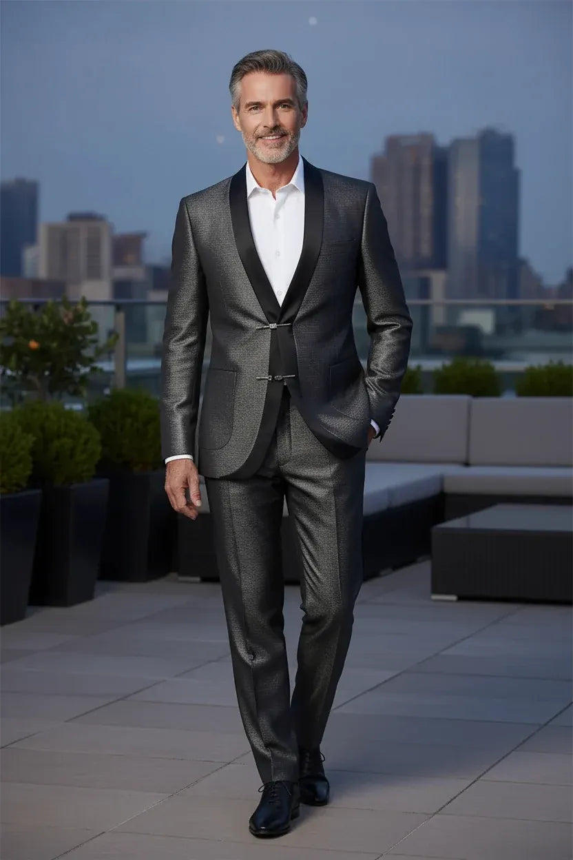 Men's Chinese-Inspired Tuxedo 2 Pieces Suits