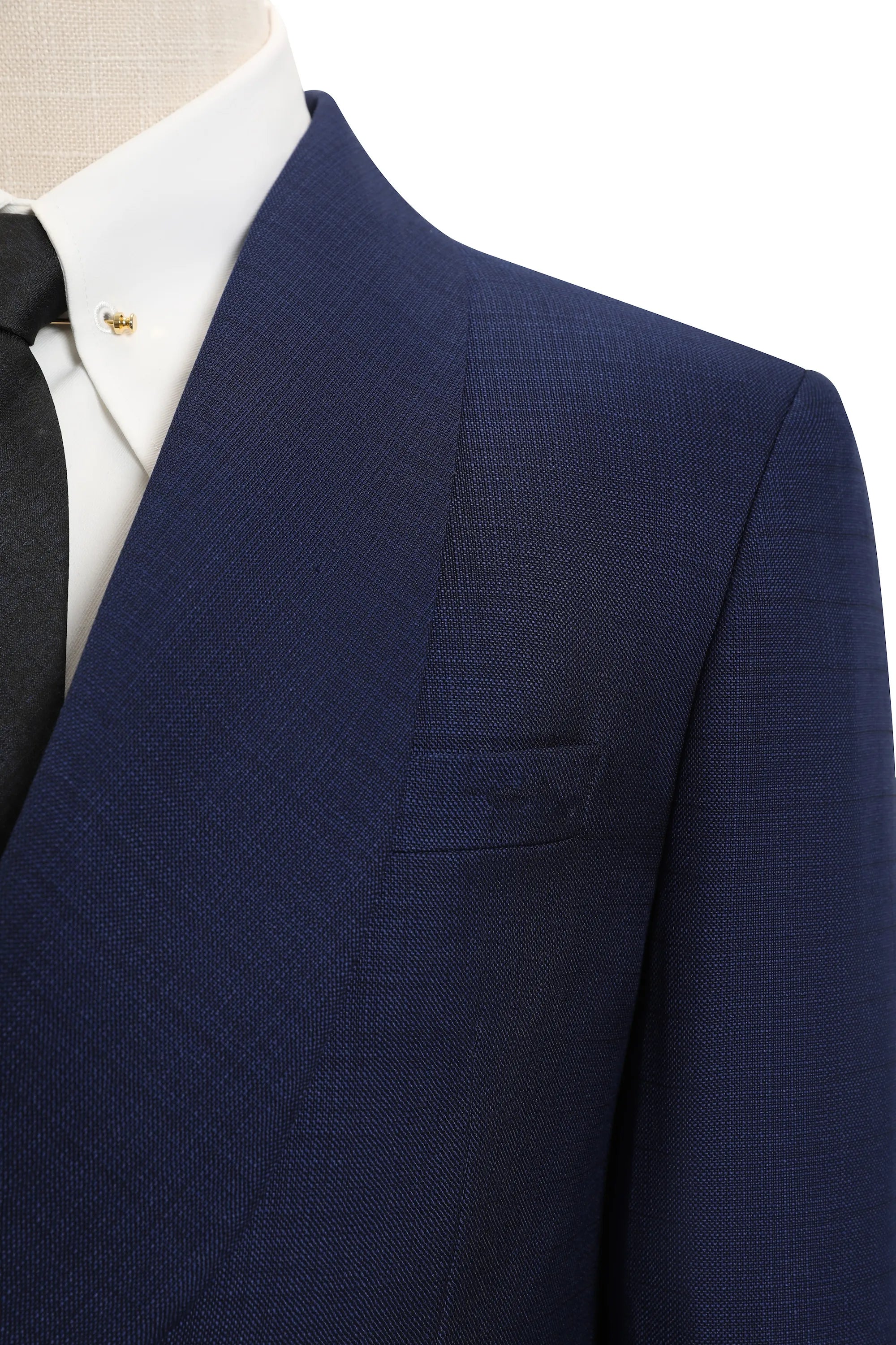 Men's Dark Blue Shawl Collar 2 Piece Suits