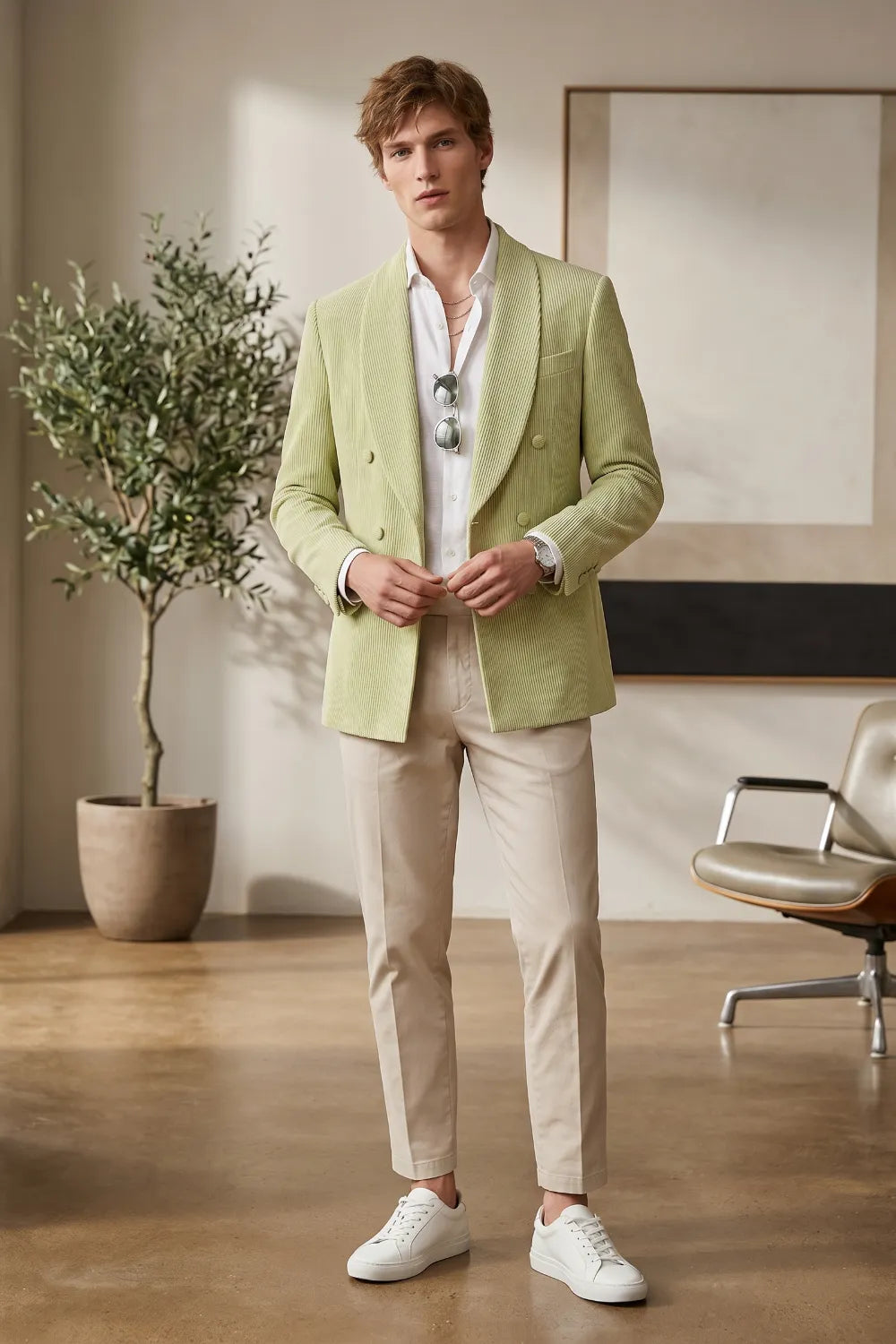 Men's Refined Shawl Lapel Double Breasted 2 Piece Suit