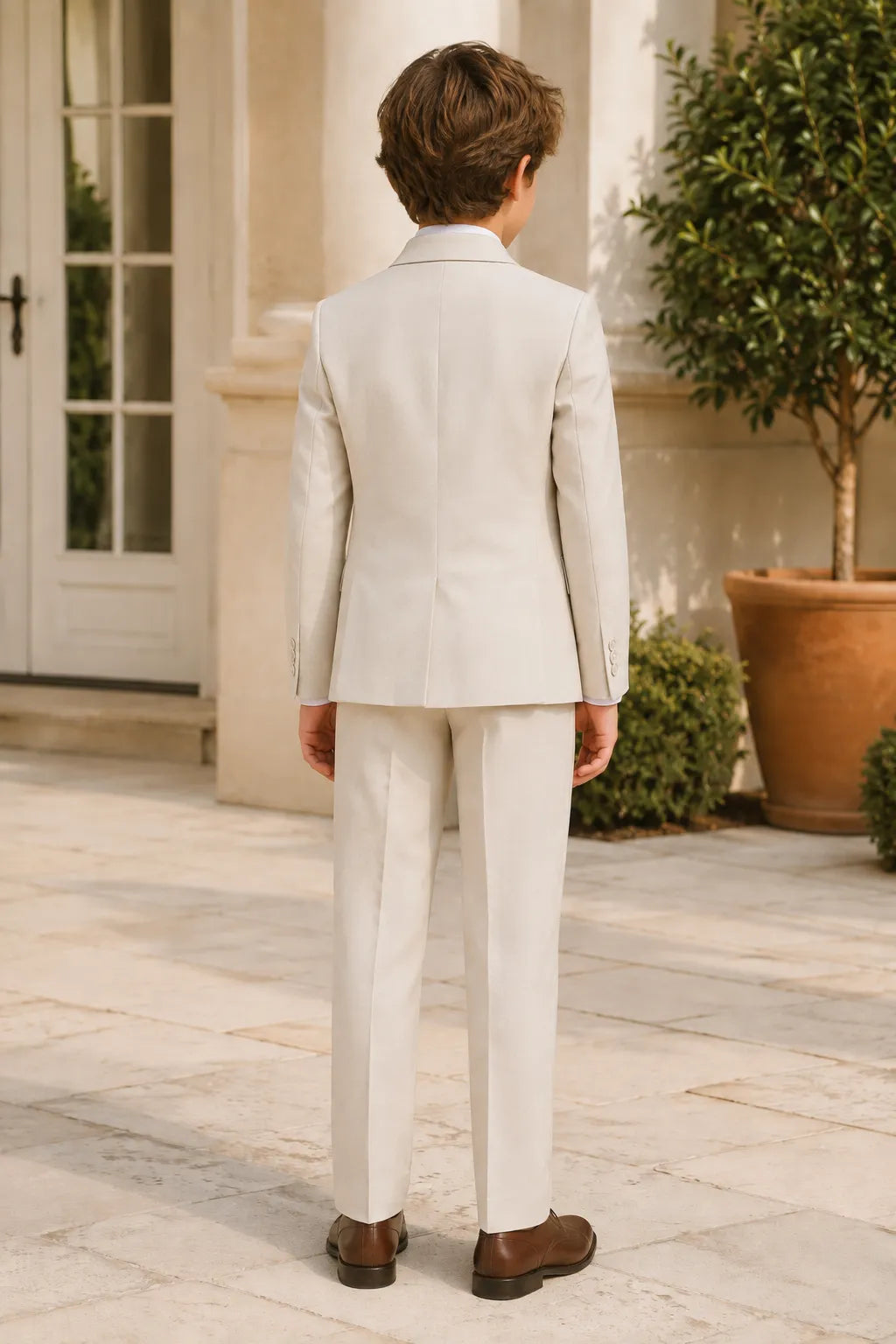 Boys Pastel Cotton Linen 2 Piece Suit