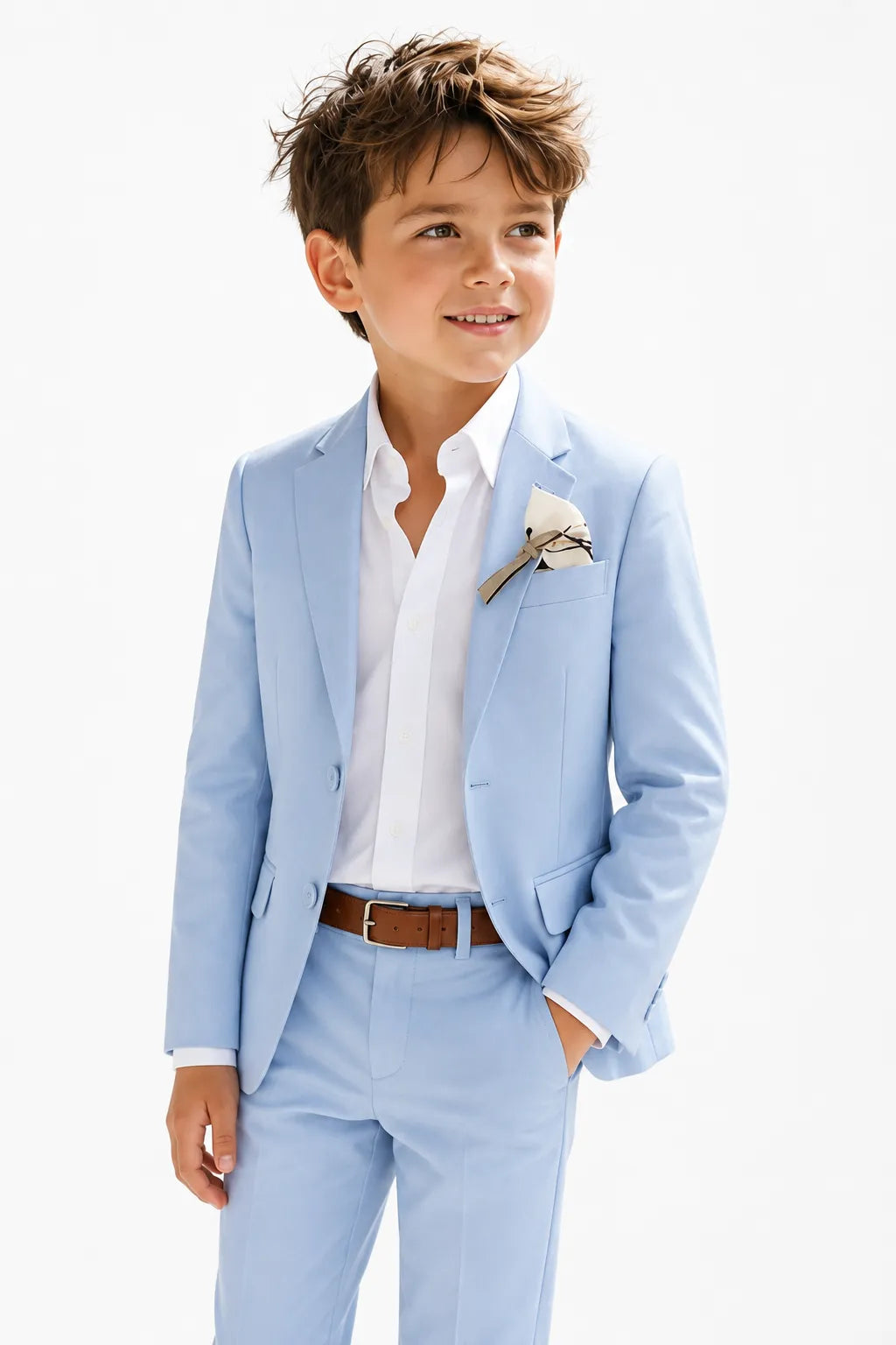 Boys Pastel Cotton Linen 2 Piece Suit