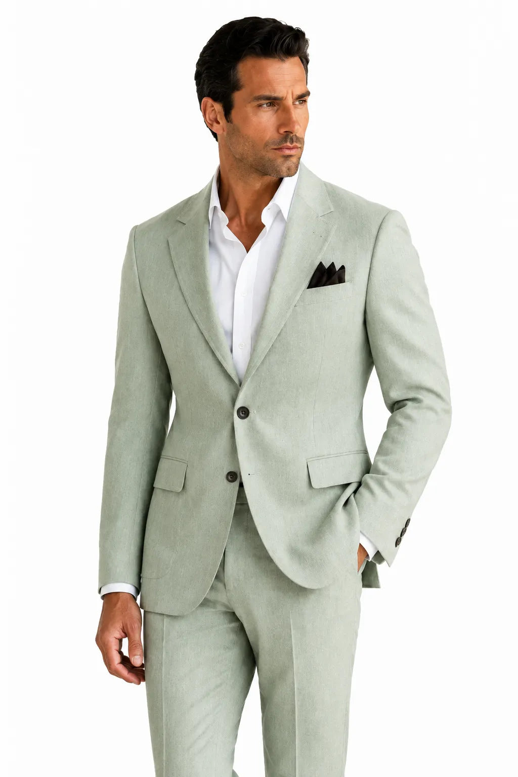Men's Linen Refined Spring Wedding 2 Piece Suit
